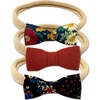 Itty Bitty Bow Baby Headbands, Cinnamon/Blue Florals Bundle Set - Hair Accessories - 1 - thumbnail