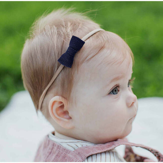 Itty Bitty Bow Baby Headbands, Navy/Brown Bundle Set - Hair Accessories - 2