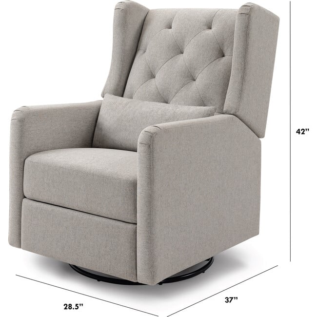 Everly Recliner and Swivel Glider, Grey Eco-Weave - Nursery Chairs - 6