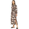 Women's Emma Flower Print Long Sleeve Maxi Shirt Dress, Bianca Cliff - Dresses - 2