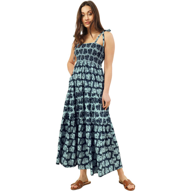 Women's Lana Adjustable Shoulder Ties Sleeveless Maxi Dress, Akola Storm - Dresses - 4