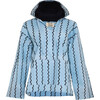 Women's Surf Cotton Poplin Maggi Block Print Long Sleeve Hooded Pullover, Blue - Sweatshirts - 1 - thumbnail