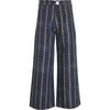 Women's Maggi Block Print Denim High Waist Wide-Leg Crop Disco Pants, Blue - Pants - 1 - thumbnail