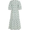 Women's Gaia Cotton Chakli Print Round Neck Long Puff Sleeve Tiered Dress, Green - Dresses - 2