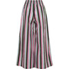 Women's Shimmery Block Print Striped Elastic Waist Drawstring Pants, Multicolors - Pants - 2