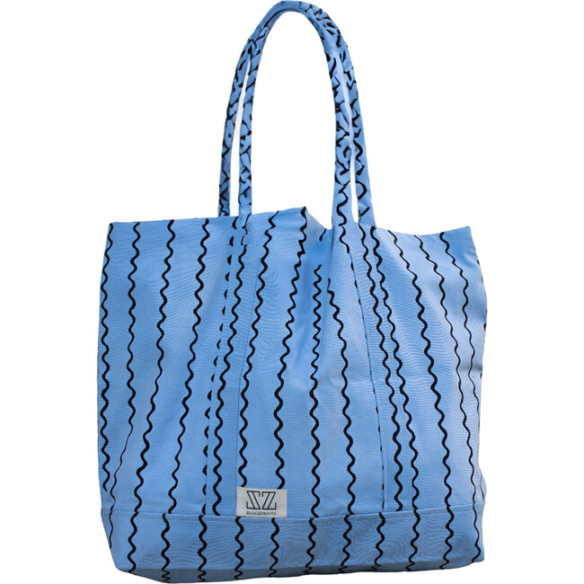 Women's Maggi Print Oversized Parallel Handle Tote Bag, Blue