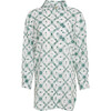 Women's Chakli Block Print Long Sleeve Oversized Button-Down Cover-Up, Green - Cover-Ups - 1 - thumbnail