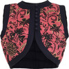 Women's Bolero Floral Hand Block Print Sleeveless Crop Vest, Red - Vests - 1 - thumbnail