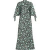 Women's Artemisia Lisbon Print Long Pointed Sleeve Full-Length Kaftan Dress, Green - Dresses - 2