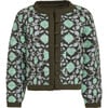 Women's Poppy Lisbon Print Reversible Contrast Piping Long Sleeve Jacket, Green - Jackets - 1 - thumbnail