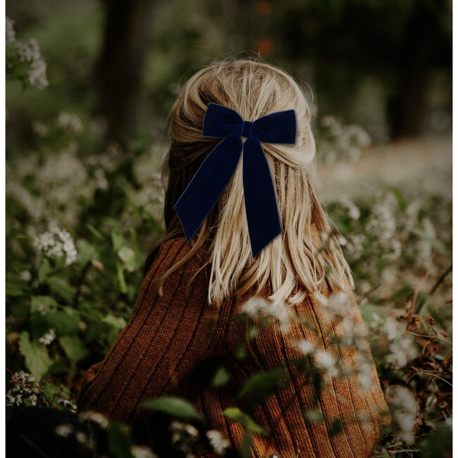 Big Velvet Bow, Navy - Bows - 2