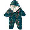 Sherpa Lined Elastic Fold-Over Cuff Hooded Snowsuit, Enchanted Forest - Snowsuits - 1 - thumbnail