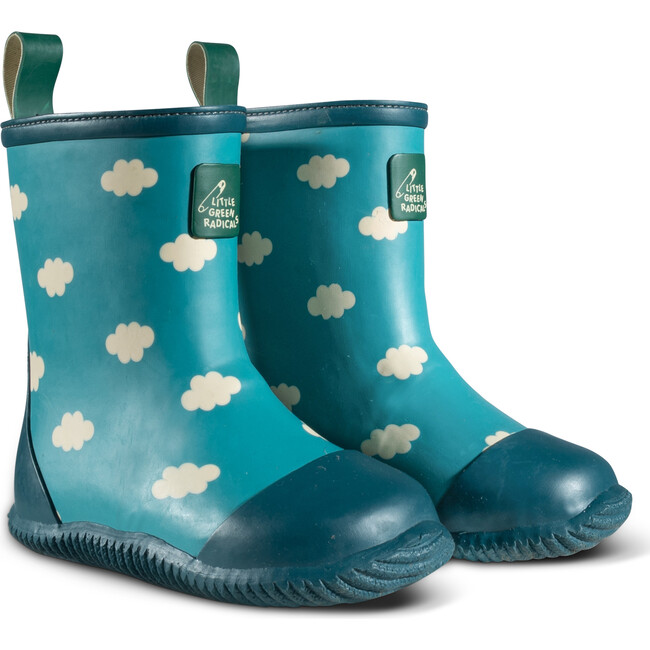 Wellington Classic Calf Length Round Toes Waterproof Boots, Blue Clouds