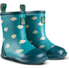 Wellington Classic Calf Length Round Toes Waterproof Boots, Blue Clouds - Rain Boots - 1 - thumbnail