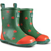 Wellington Classic Calf Length Round Toes Waterproof Boots, Red Apples - Rain Boots - 1 - thumbnail