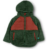 Recycled Fleece Long Sleeve Hooded Pockets Zipper Jacket, Olive - Fleece & Sherpa Jackets - 1 - thumbnail