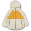 Recycled Fleece Long Sleeve Hooded Pockets Zipper Jacket, Cream - Fleece & Sherpa Jackets - 1 - thumbnail