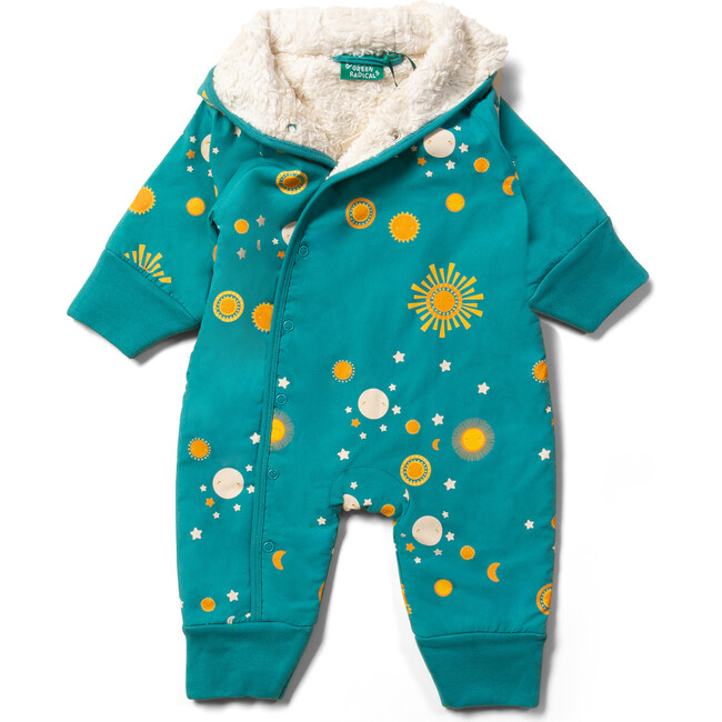 Sherpa Lined Elastic Fold-Over Cuff Hooded Snowsuit, Sun & The Stars - Snowsuits - 2