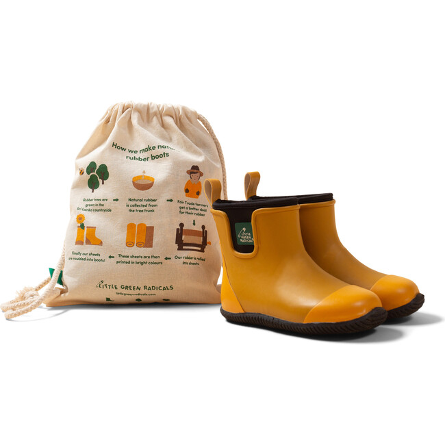 Wellington Ankle Length Round Toes Waterproof Boots, Gold - Rain Boots - 2