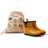 Wellington Ankle Length Round Toes Waterproof Boots, Gold - Rain Boots - 2