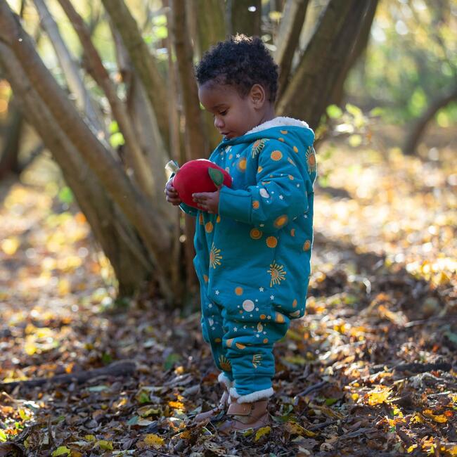 Sherpa Lined Elastic Fold-Over Cuff Hooded Snowsuit, Sun & The Stars - Snowsuits - 5