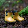 Wellington Ankle Length Round Toes Waterproof Boots, Gold - Rain Boots - 6