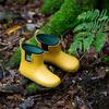 Wellington Ankle Length Round Toes Waterproof Boots, Gold - Rain Boots - 7