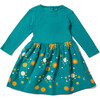 Pointelle Long Sleeve Bow Tie Wide Skirt Twirler Dress, Sun And The Stars - Dresses - 1 - thumbnail