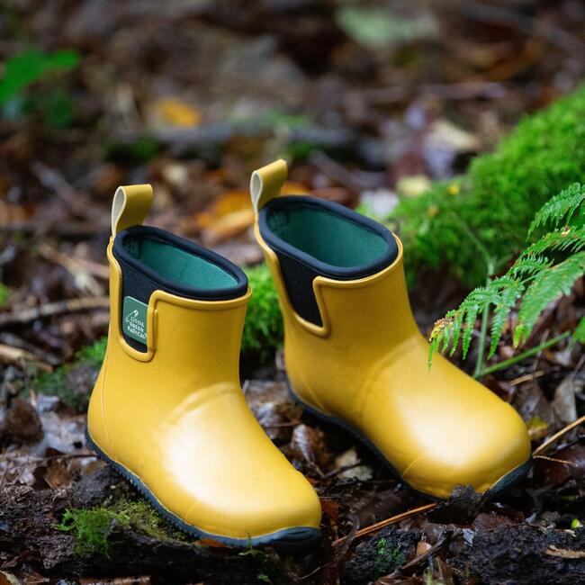 Wellington Ankle Length Round Toes Waterproof Boots, Gold - Rain Boots - 9