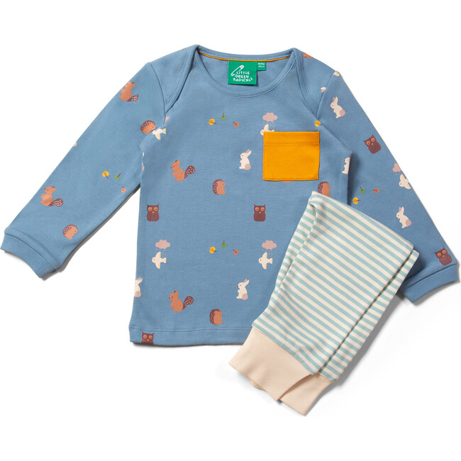 Organic Envelope Neck Long Sleeve T-Shirt And Jogger Playset, Woodland Folk