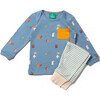 Organic Envelope Neck Long Sleeve T-Shirt And Jogger Playset, Woodland Folk - Loungewear - 1 - thumbnail