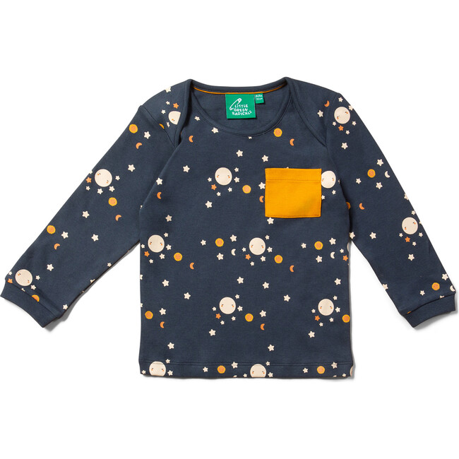 Organic Envelope Neck Long Sleeve T-Shirt And Jogger Playset, Over The Moon - Loungewear - 2