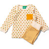 Organic Envelope Neck Long Sleeve T-Shirt And Jogger Playset, Little Blooms - Loungewear - 1 - thumbnail