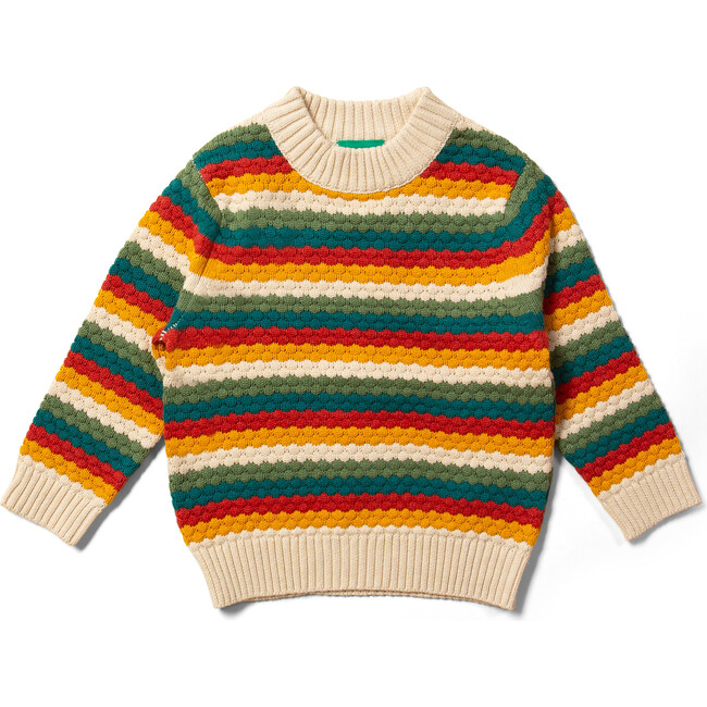 From One To Another Striped Long Sleeve Snug Knit Jumper, Honeycomb Rainbow