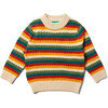 From One To Another Striped Long Sleeve Snug Knit Jumper, Honeycomb Rainbow - Sweaters - 1 - thumbnail