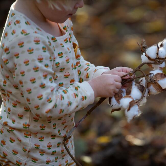 Organic Envelope Neck Long Sleeve T-Shirt And Jogger Playset, Little Blooms - Loungewear - 7