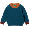 From One To Another Cotton Comfy Long Sleeve Snug Knit Jumper, Teal - Sweaters - 1 - thumbnail