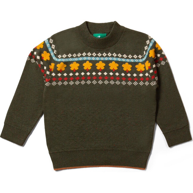 From One To Another Fair Isle Long Sleeve Knit Jumper, Autumn Leaf