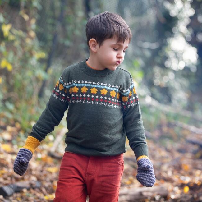 From One To Another Fair Isle Long Sleeve Knit Jumper, Autumn Leaf - Sweaters - 2