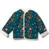 Cosy Sherpa Fleece Reversible Long Sleeve Poppers Jacket, Enchanted Forest - Jackets - 1 - thumbnail