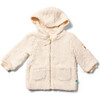 Cosy Organic Sherpa Fleece Campfire Hooded Zipper Jacket, Cream - Jackets - 1 - thumbnail