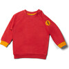 Contrast Cuff Crew Neck Raglan Long Sleeve Sweatshirt, Soft Red - Sweatshirts - 1 - thumbnail