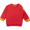 Contrast Cuff Crew Neck Raglan Long Sleeve Sweatshirt, Soft Red - Sweatshirts - 2