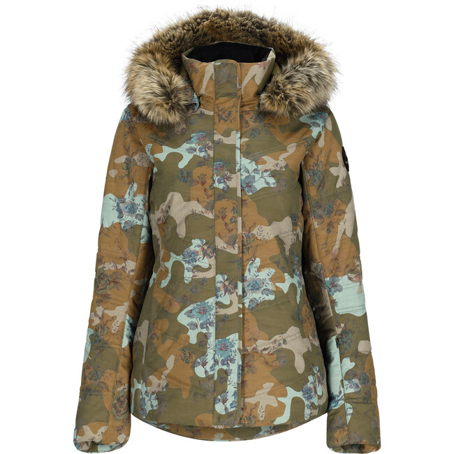 Women's Tuscany II Ski-Ready Regular Fit Faux Fur Hooded Jacket, Vintage Camo