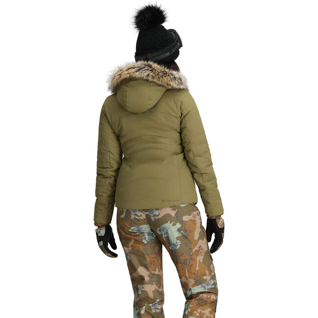 Women's Tuscany II Ski-Ready Regular Fit Faux Fur Hooded Jacket, Smokey Olive - Parkas - 5