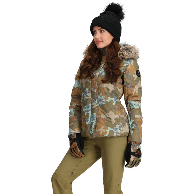 Women's Tuscany II Ski-Ready Regular Fit Faux Fur Hooded Jacket, Vintage Camo - Parkas - 6