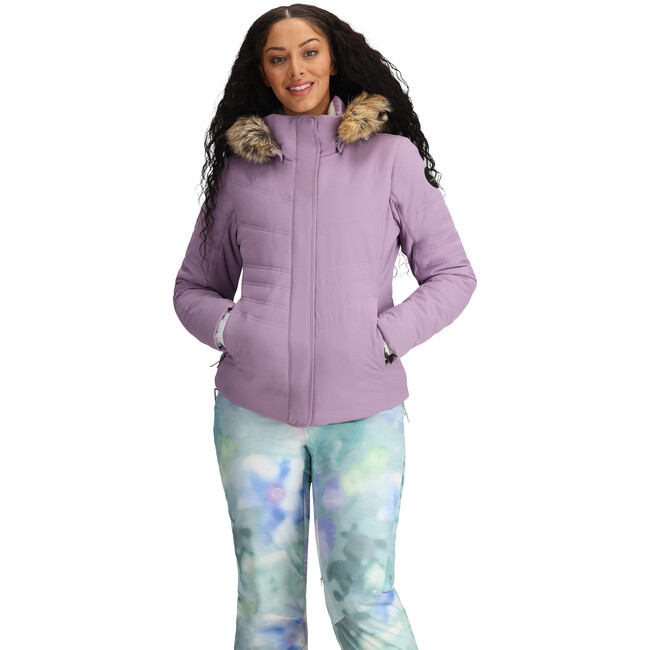 Women's Tuscany II Ski-Ready Regular Fit Faux Fur Hooded Jacket, Lupine - Parkas - 4