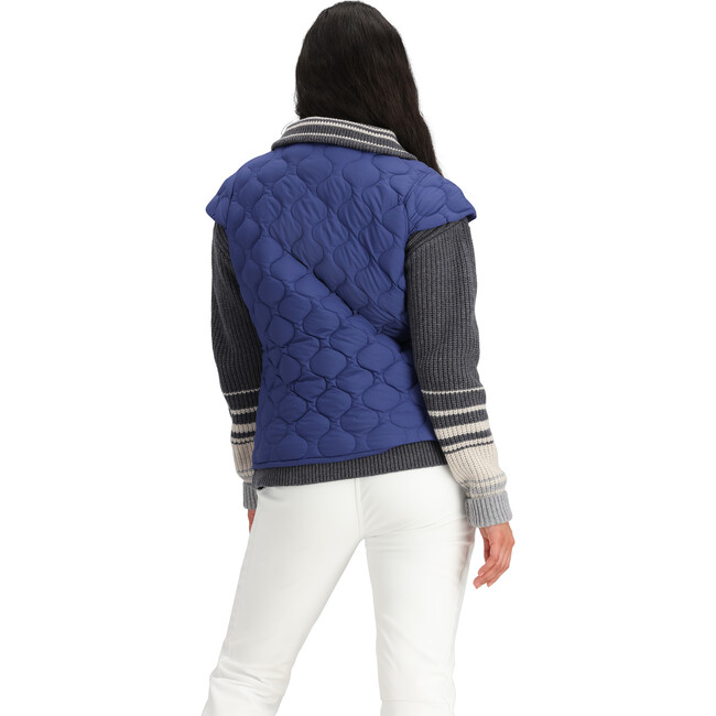 Women's Perry Down Allied Feather Regular Fit Handy Zippered Pockets Vest, Navy - Vests - 5