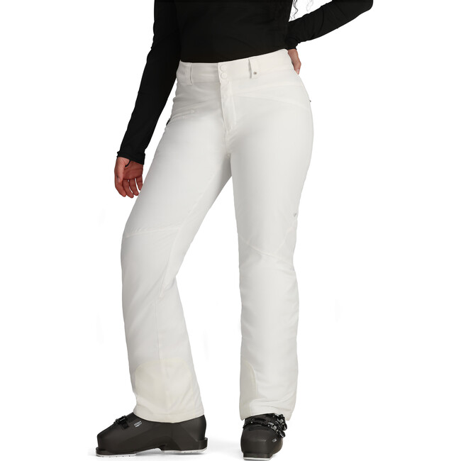 Women's Malta Ski Contour Regular Fit Zipper Hand Pocket Pant, White - Snow Pants - 4