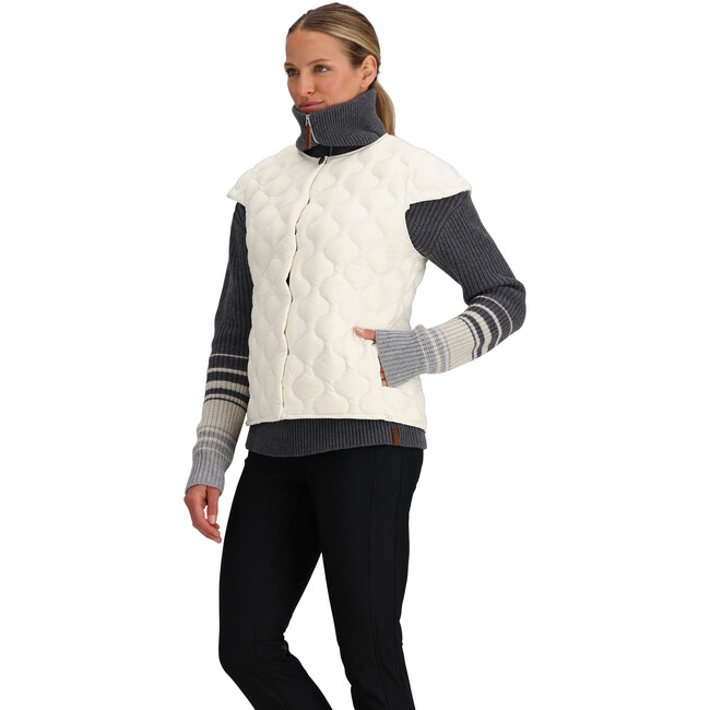 Women's Perry Down Allied Feather Regular Fit Handy Zippered Pockets Vest, Salt - Vests - 6